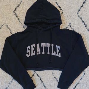 dark navy seattle brandy melville cropped hoodie